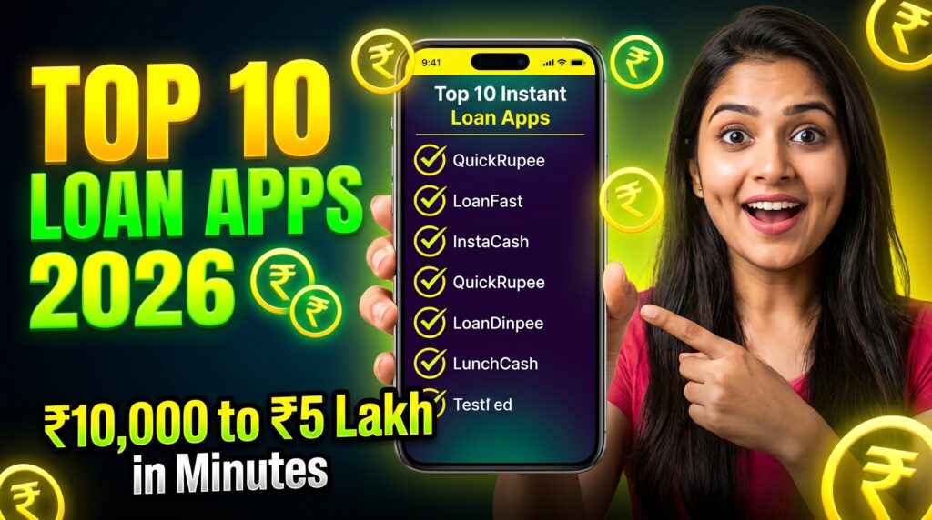 top 10 instant personal loan apps India 2026 low interest fast approval RBI approved safe loan apps