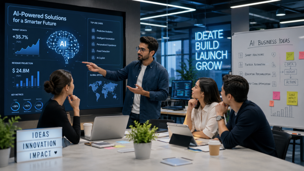 AI business ideas 2026 startup concept