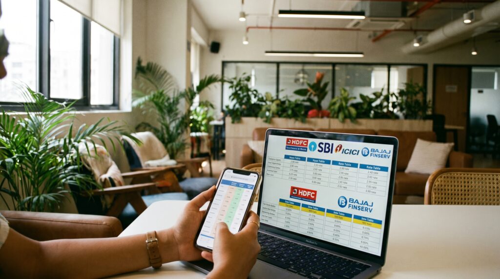 compare personal loan interest rates India banks comparison online