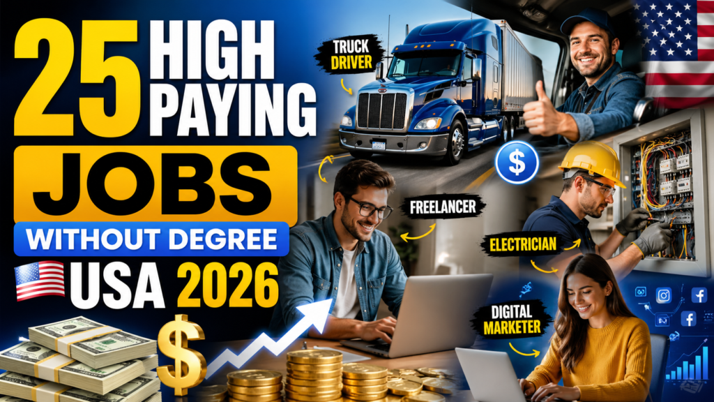 high paying jobs without a degree USA 2026 earn 100k without college degree