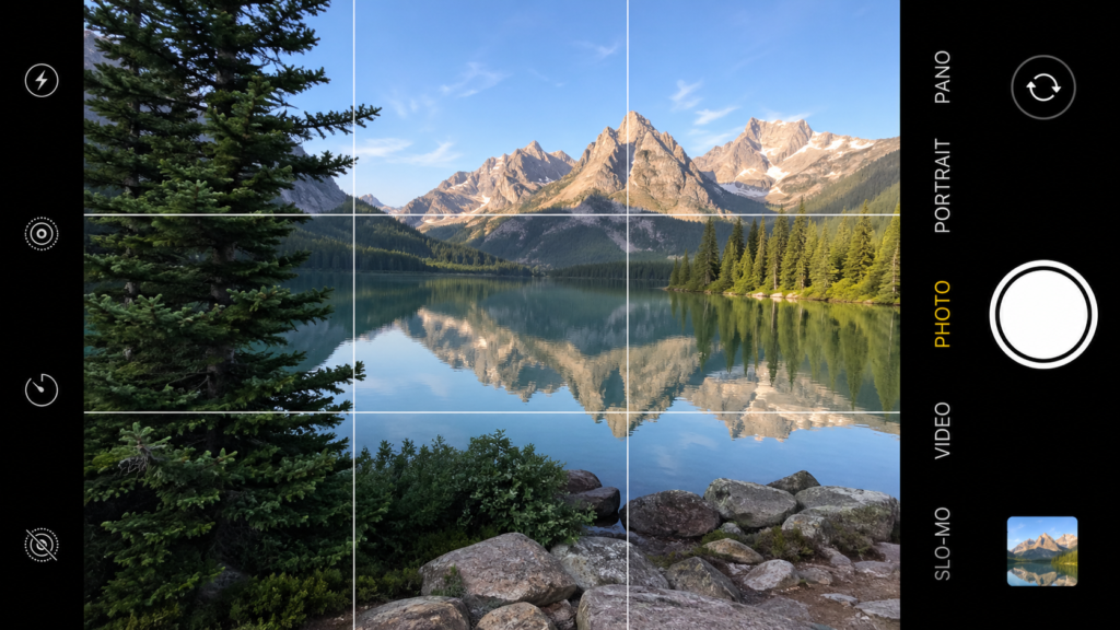 iPhone camera grid feature photography tips