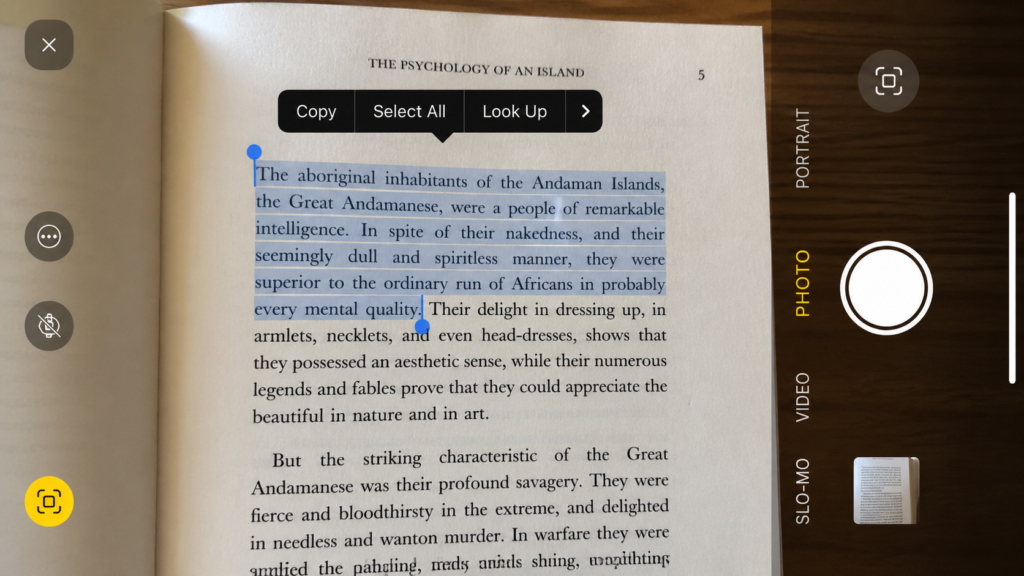 iPhone live text copy text from image