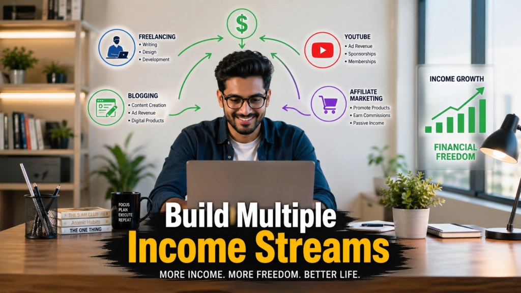 multiple online income streams to make $1000/month from home