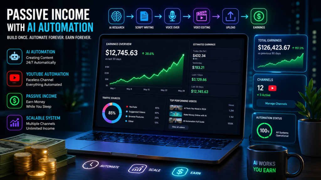 passive income with AI tools automation concept