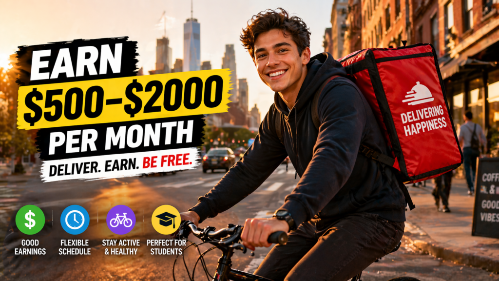 best side hustles for students USA 2026 delivery job earning