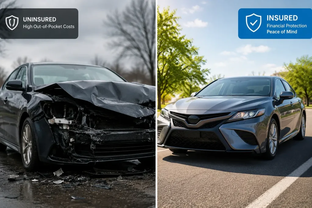 Full coverage vs minimum auto insurance comparison USA